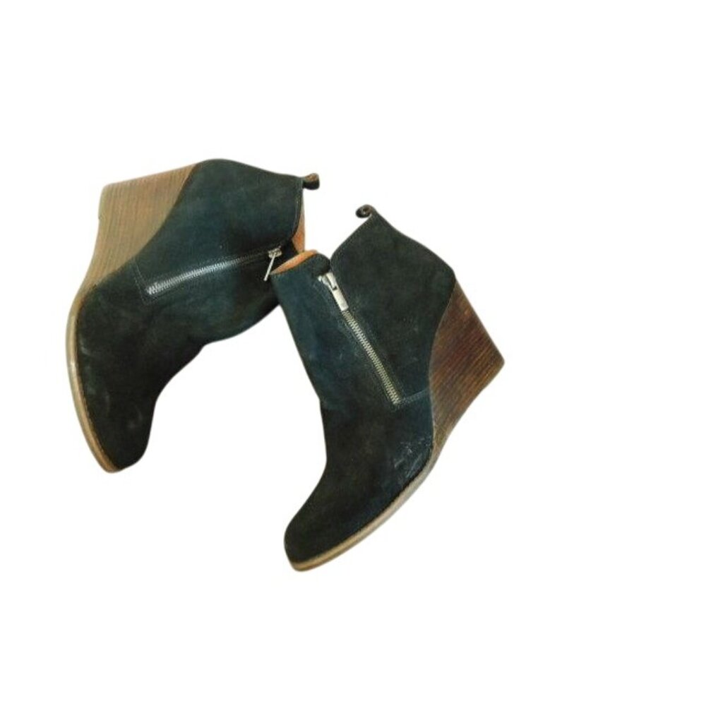 Lucky Brand Size 11 Black Suede Wedge Booties Shoes NEW - Picture 3 of 4